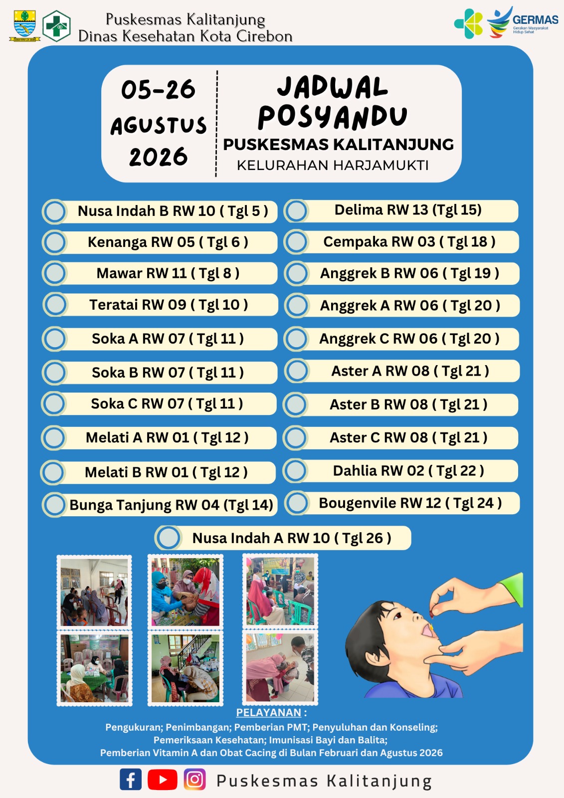 JADWAL POSYANDU SIKLUS HIDUP AGUSTUS