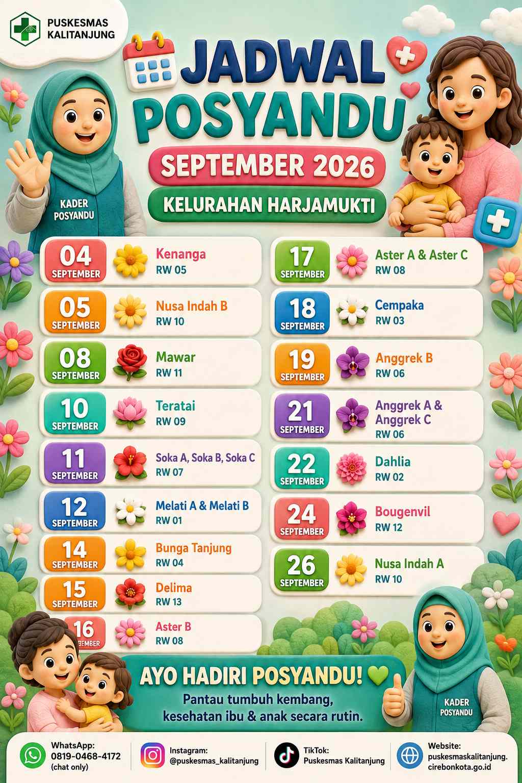 Jadwal Posyandu Siklus Hidup