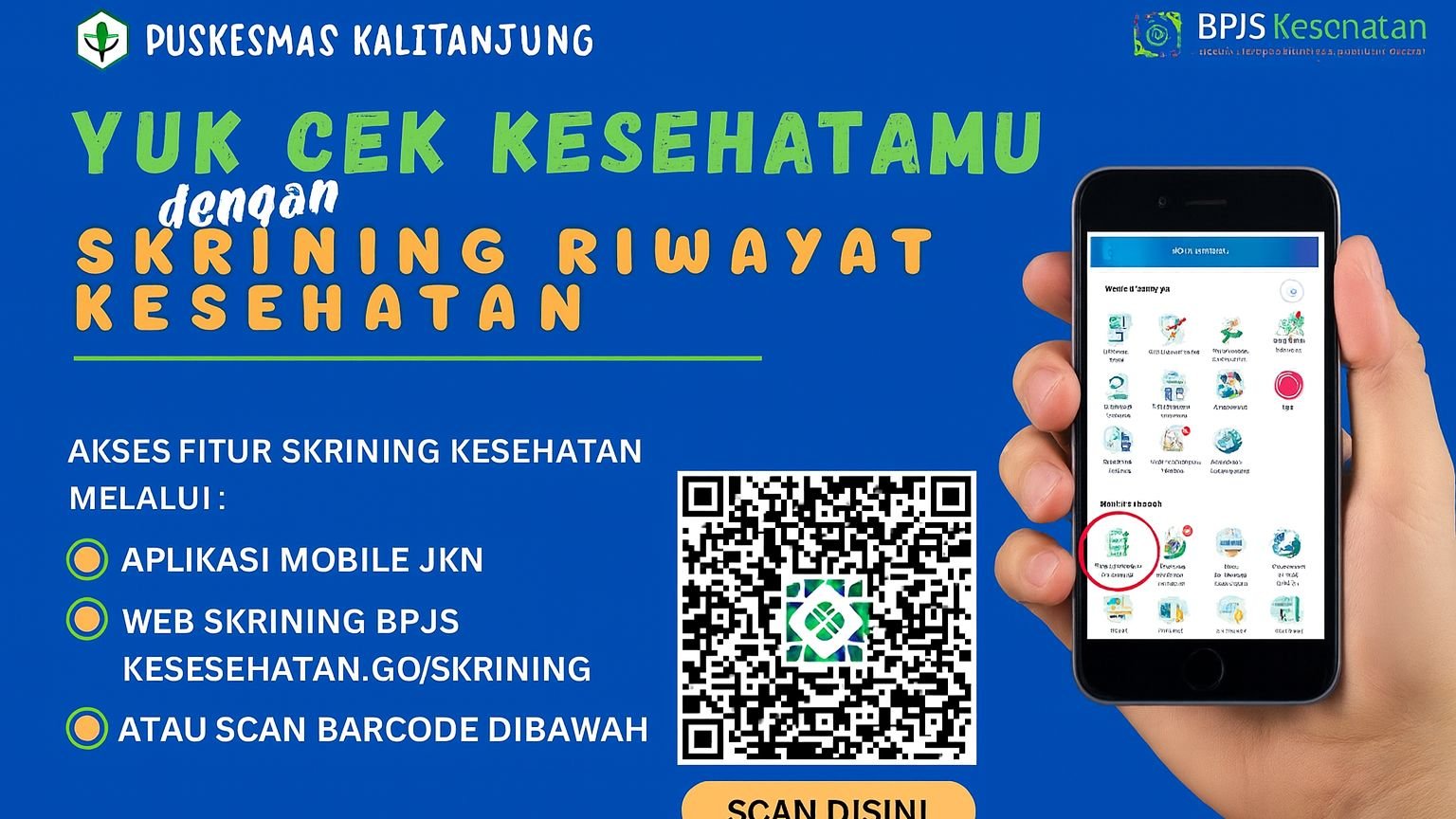AYO CEK KONDISI KESEHATANMU DENGAN SKRINING RIWAYAT KESEHATAN SECARA MANDIRI