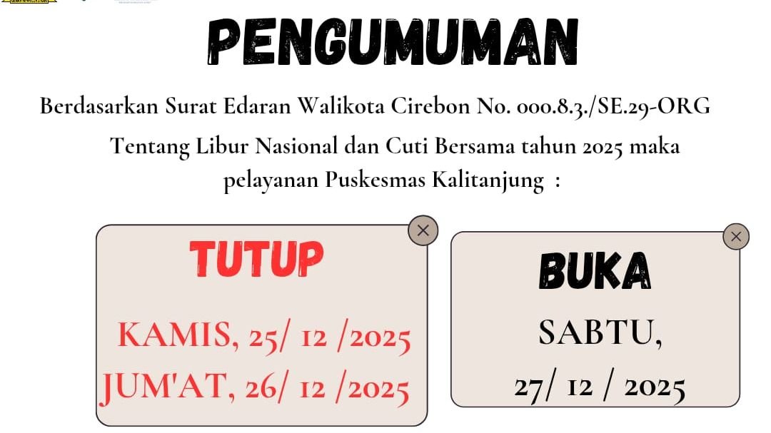 Pengumuman Pelayanan Puskesmas Kalitanjung