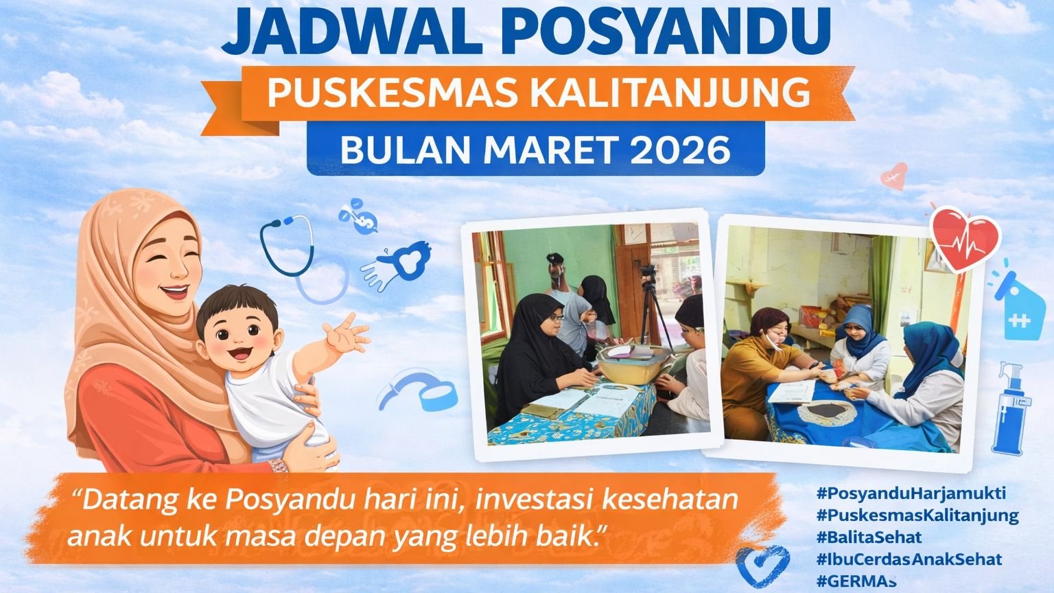 Jadwal Posyandu Puskesmas Kalitanjung Bulan Maret 2026