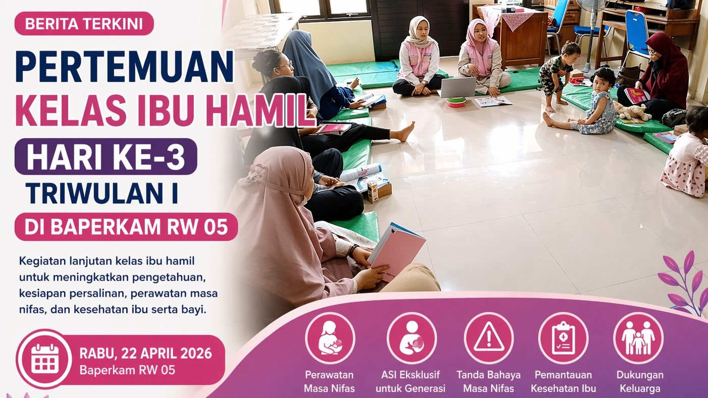 Pertemuan Kelas Ibu Hamil Hari ke-3 Triwulan I di Baperkam RW 05