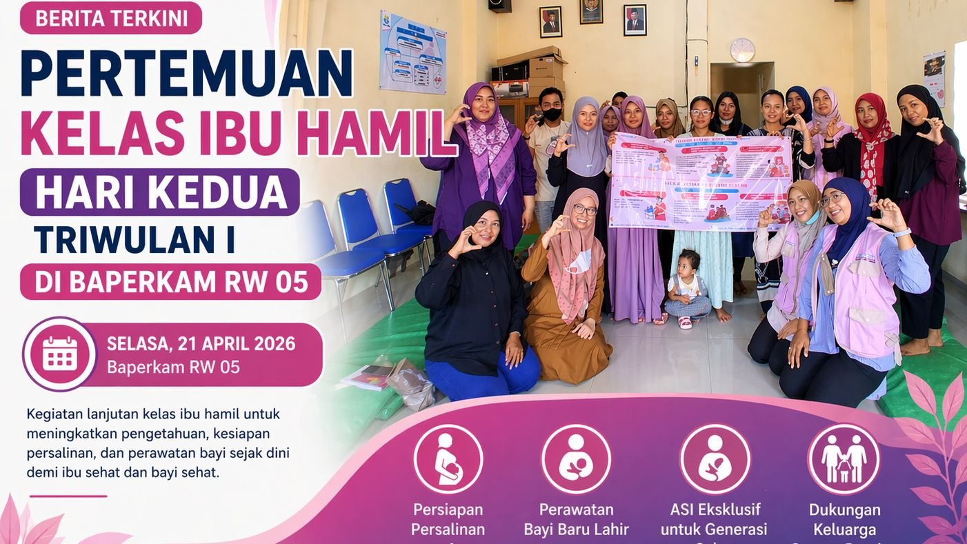 Pertemuan Kelas Ibu Hamil Hari Kedua Triwulan I di Baperkam RW 05