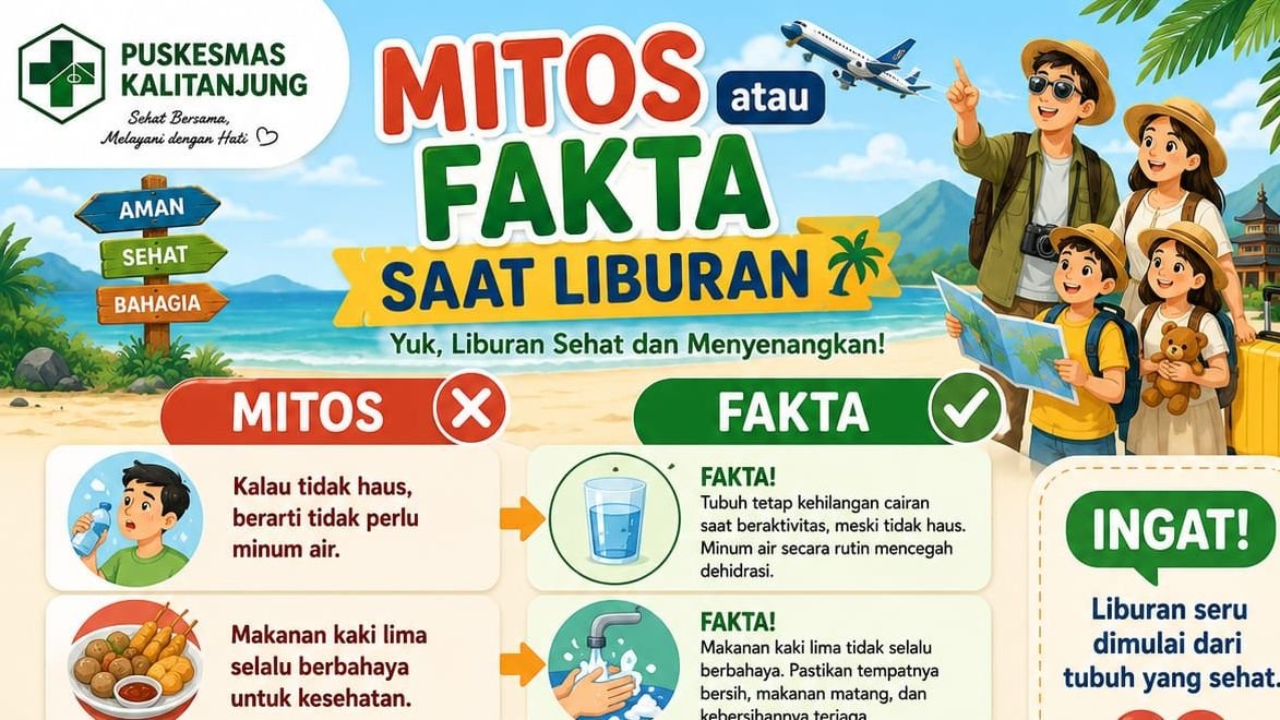 Mitos atau Fakta Saat Liburan. Yuk, Tetap Sehat dan Aman Selama Berwisata!