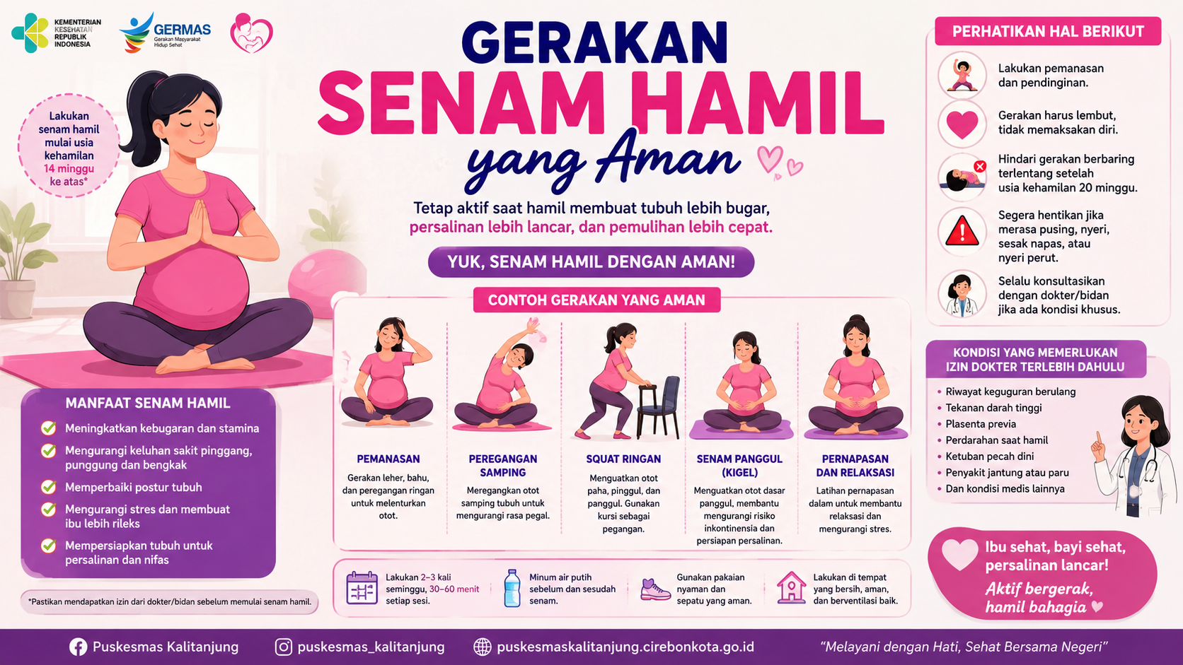 Gerakan Senam Hamil yang Aman untuk Menjaga Kesehatan Ibu dan Janin