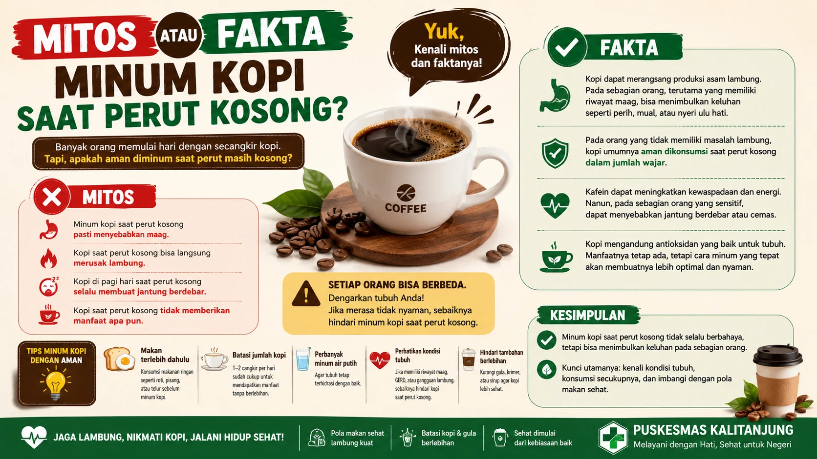Mitos atau Fakta: Minum Kopi Saat Perut Kosong