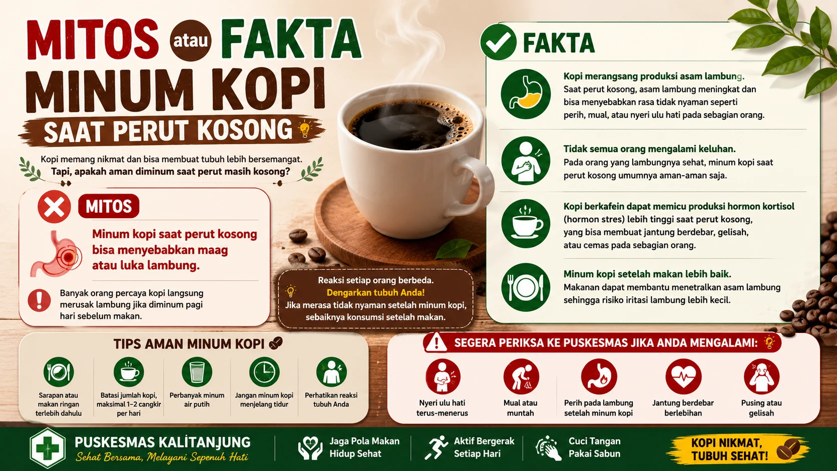 Mitos atau Fakta: Minum Kopi Saat Perut Kosong