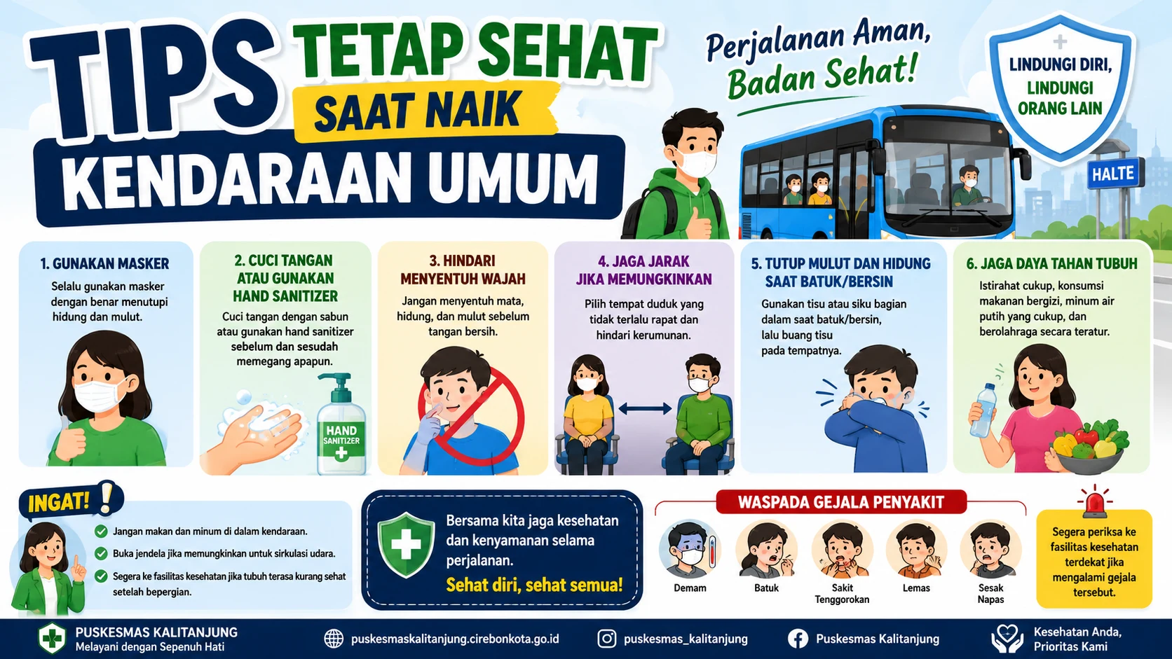 Tips Tetap Sehat Saat Naik Kendaraan Umum