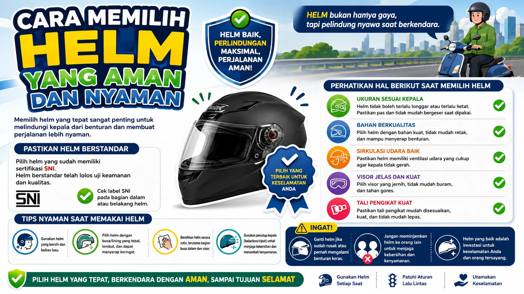 Cara Memilih Helm yang Aman dan Nyaman