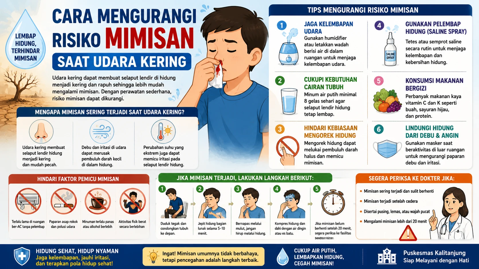 Cara Mengurangi Risiko Mimisan Saat Udara Kering