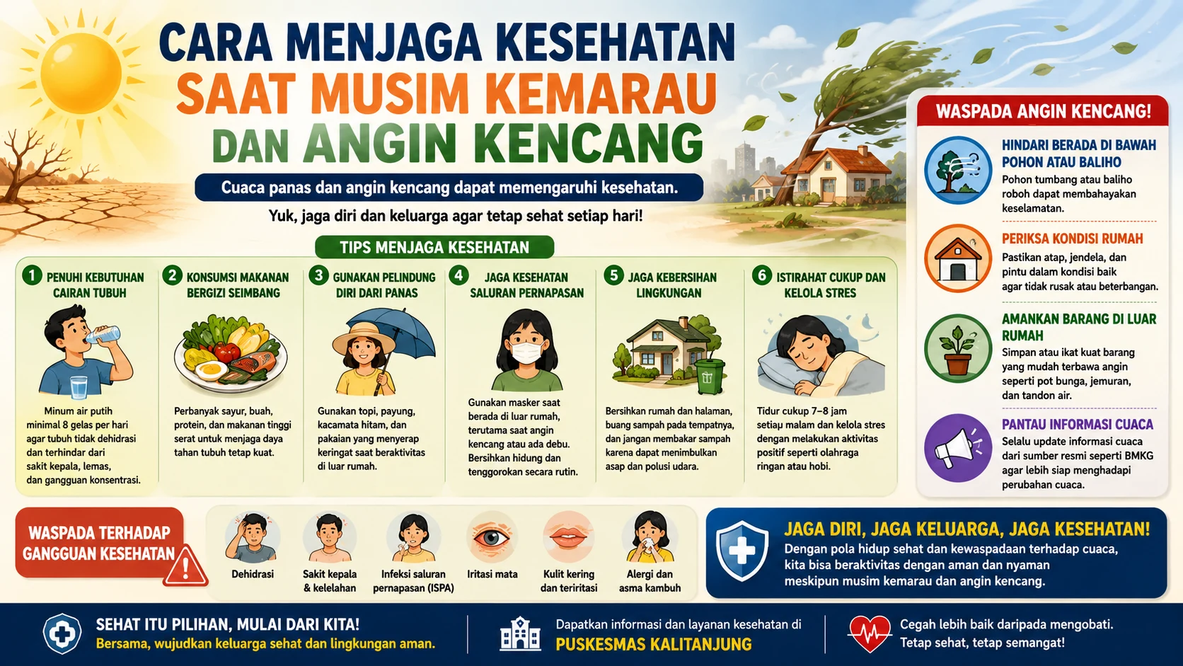 Cara Menjaga Kesehatan Saat Musim Kemarau dan Angin Kencang