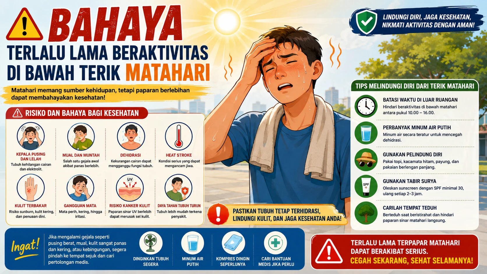 Bahaya Terlalu Lama Beraktivitas di Bawah Terik Matahari