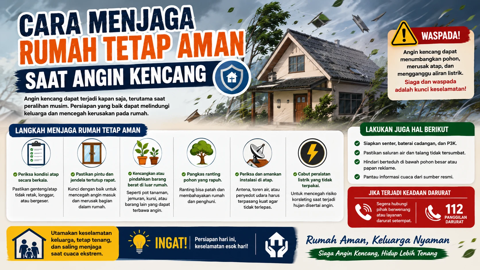 Cara Menjaga Rumah Tetap Aman Saat Angin Kencang