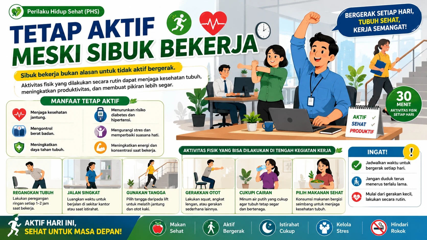Tetap Aktif Meski Sibuk Bekerja
