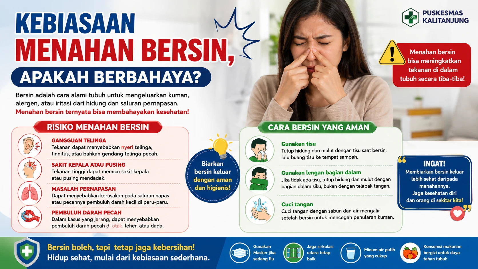 Kebiasaan Menahan Bersin, Apakah Berbahaya