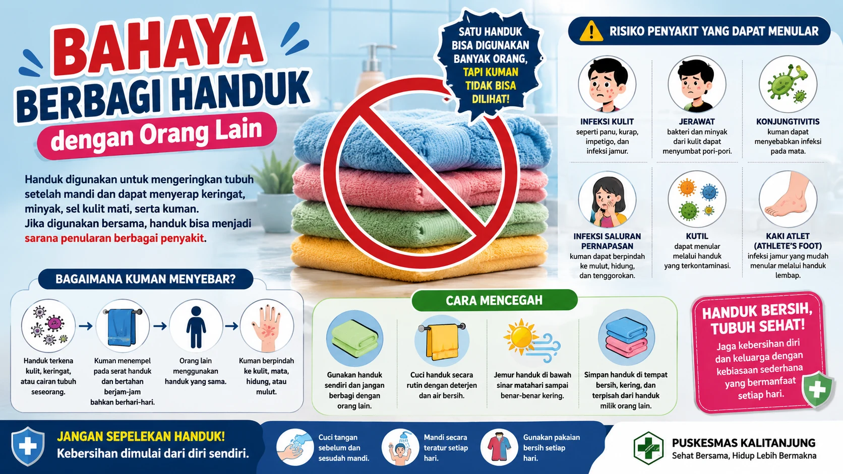 Bahaya Berbagi Handuk dengan Orang Lain: Kebiasaan Sederhana yang Dapat Menularkan Penyakit