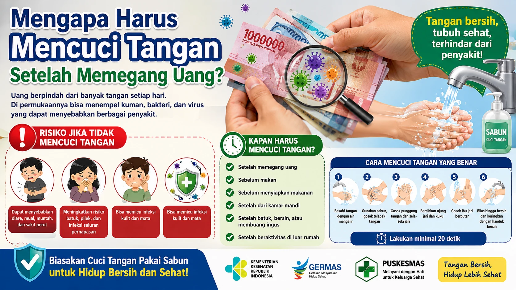 Mengapa Harus Mencuci Tangan Setelah Memegang Uang