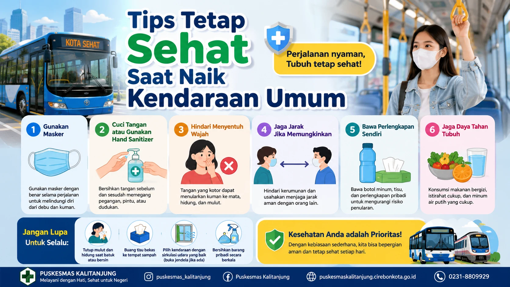 Tips Tetap Sehat Saat Naik Kendaraan Umum