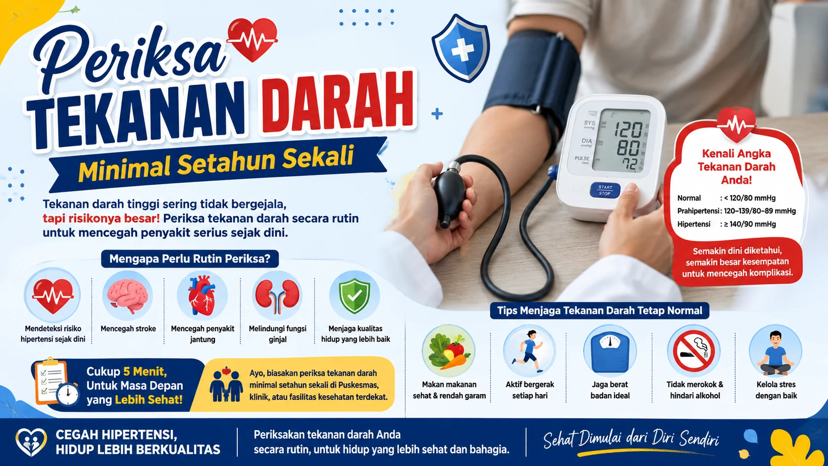 Periksa Tekanan Darah Minimal Setahun Sekali, Langkah Sederhana Mencegah Hipertensi