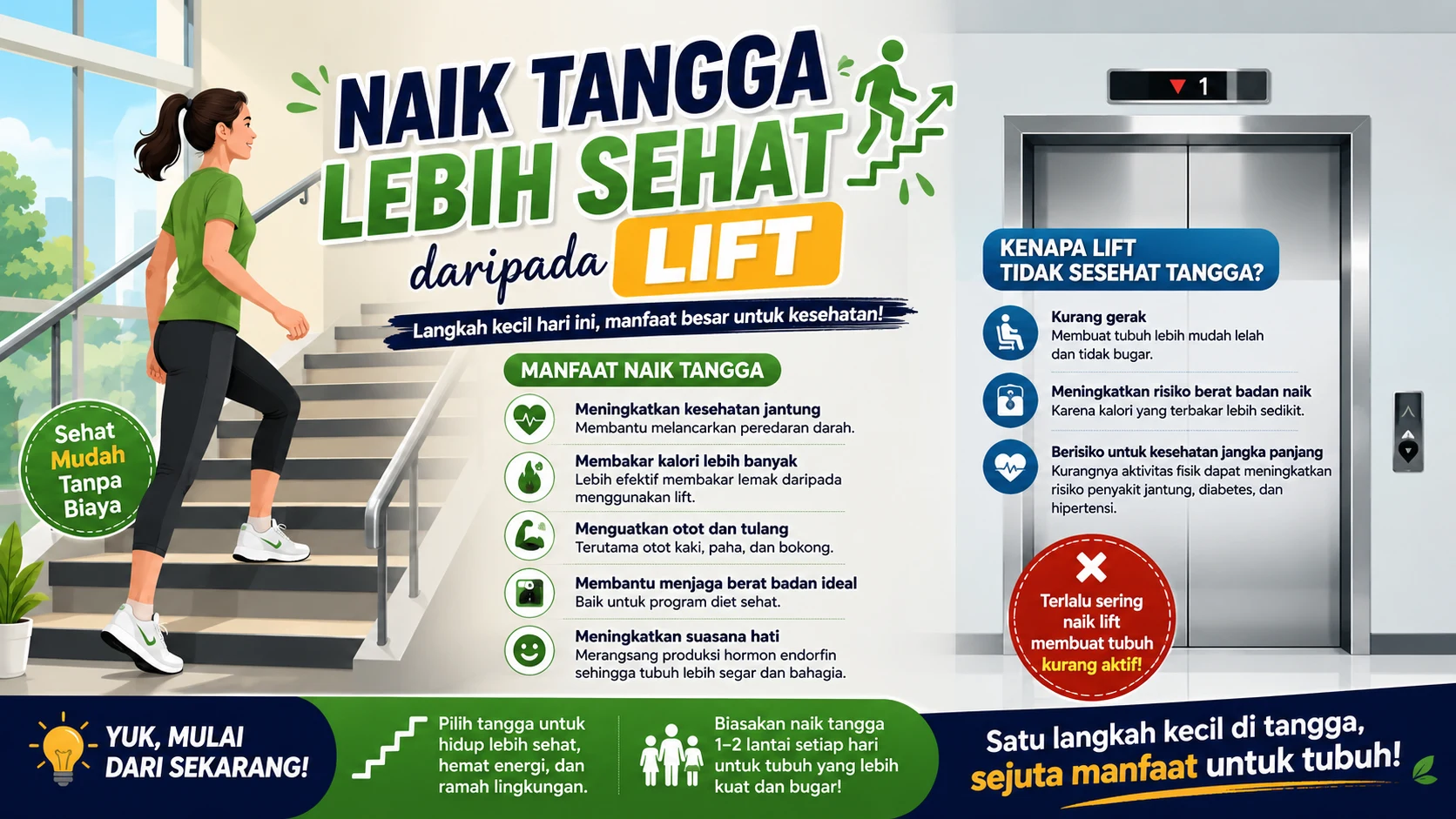 Naik Tangga Lebih Sehat daripada Lift, Langkah Sederhana untuk Tubuh Lebih Bugar