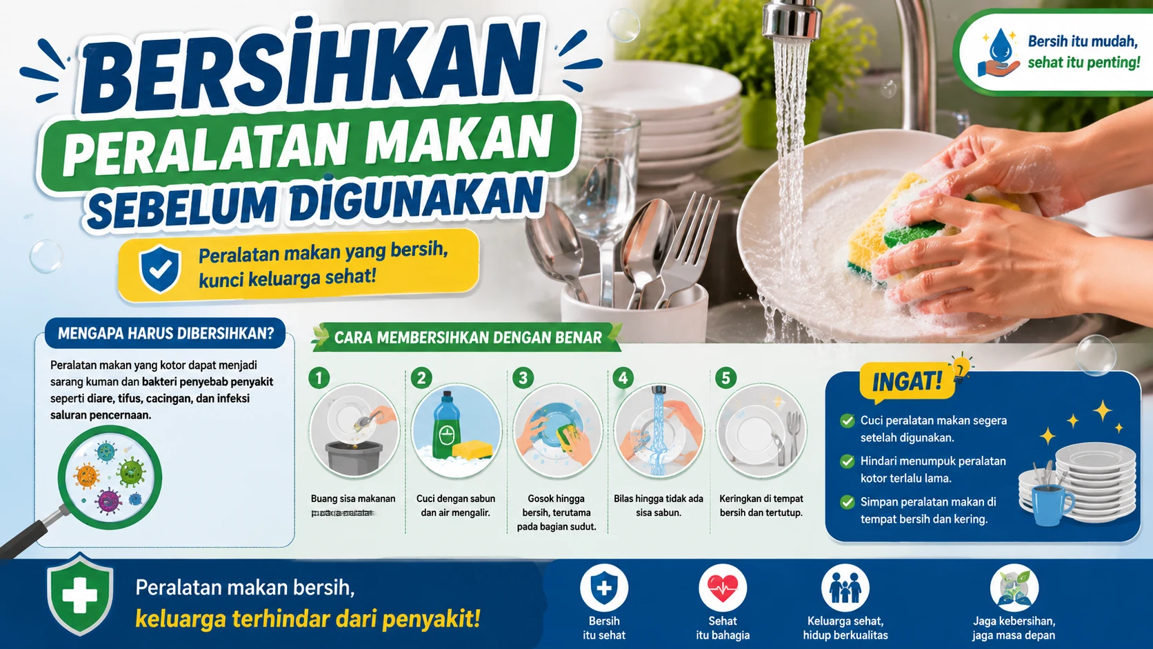 Bersihkan Peralatan Makan Sebelum Digunakan: Langkah Sederhana untuk Mencegah Penyakit