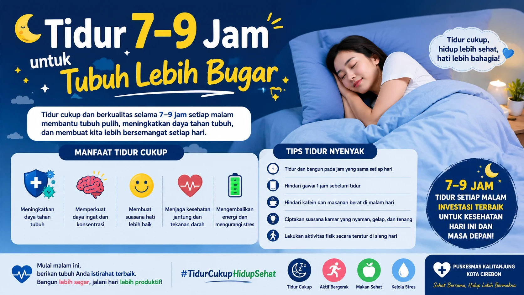 Tidur 7 sampai 9 Jam untuk Tubuh Lebih Bugar