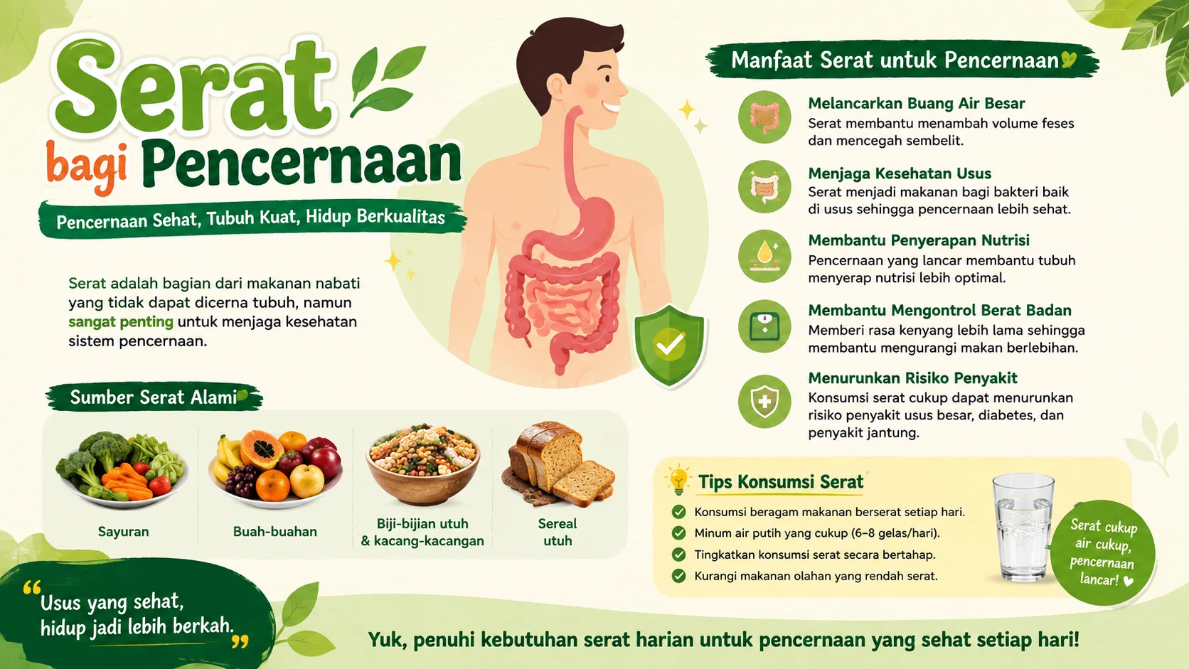 Serat bagi Pencernaan: Kunci Usus Sehat dan Tubuh Lebih Bugar