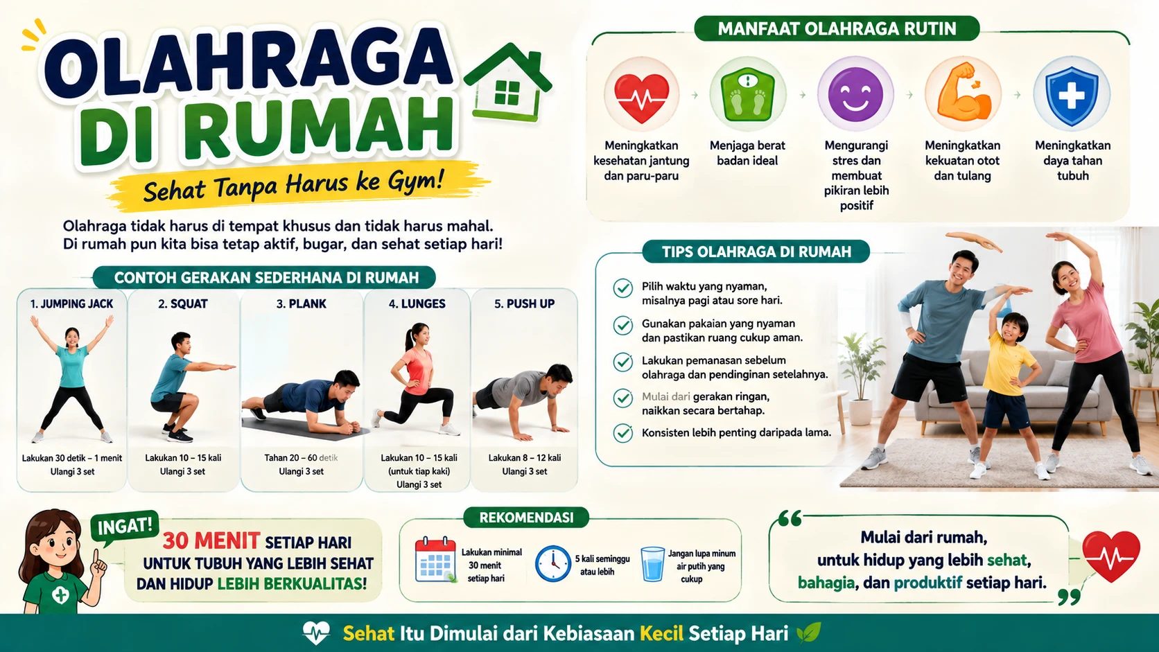 Olahraga di Rumah: Cara Sederhana Menjaga Tubuh Tetap Sehat