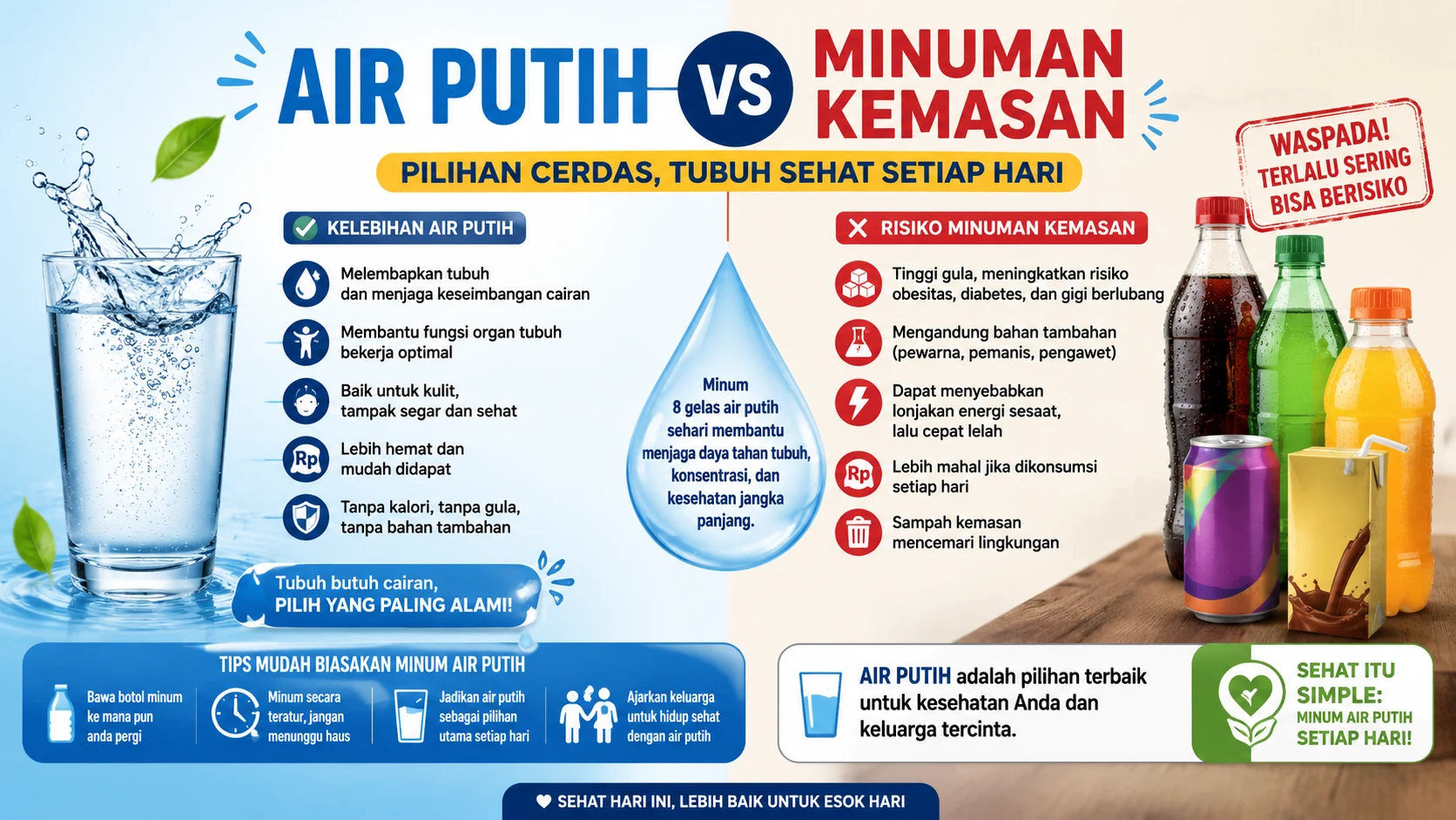Air Putih vs Minuman Kemasan: Mana yang Lebih Baik untuk Tubuh
