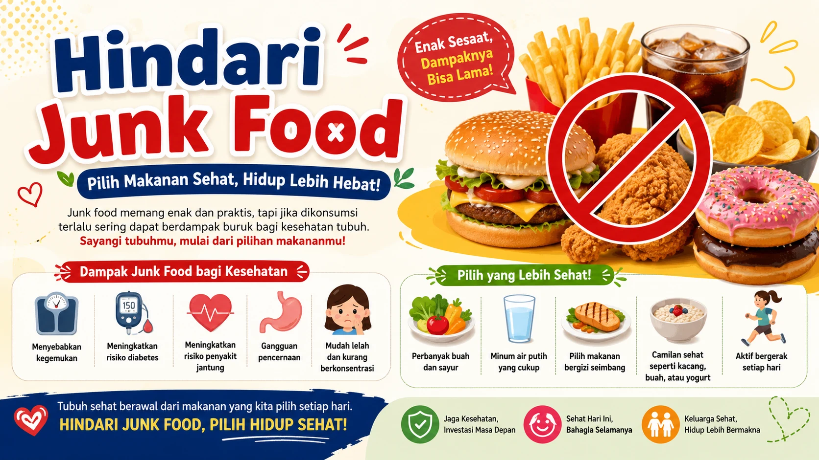 Hindari Junk Food, Pilih Makanan Sehat untuk Tubuh yang Lebih Kuat