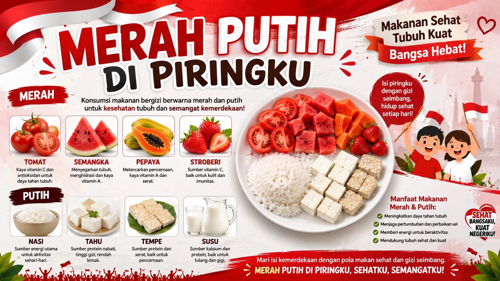 Merah Putih di Piringku: Makan Sehat, Tubuh Kuat