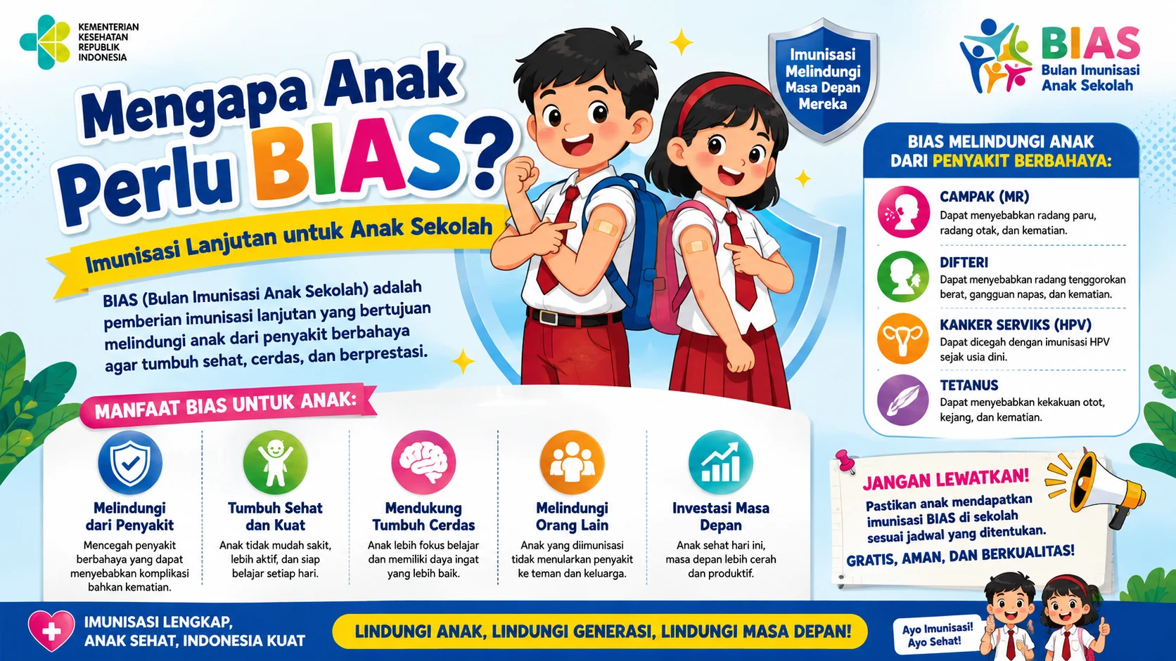 Mengapa Anak Perlu BIAS, Lindungi Anak dengan Imunisasi Lanjutan