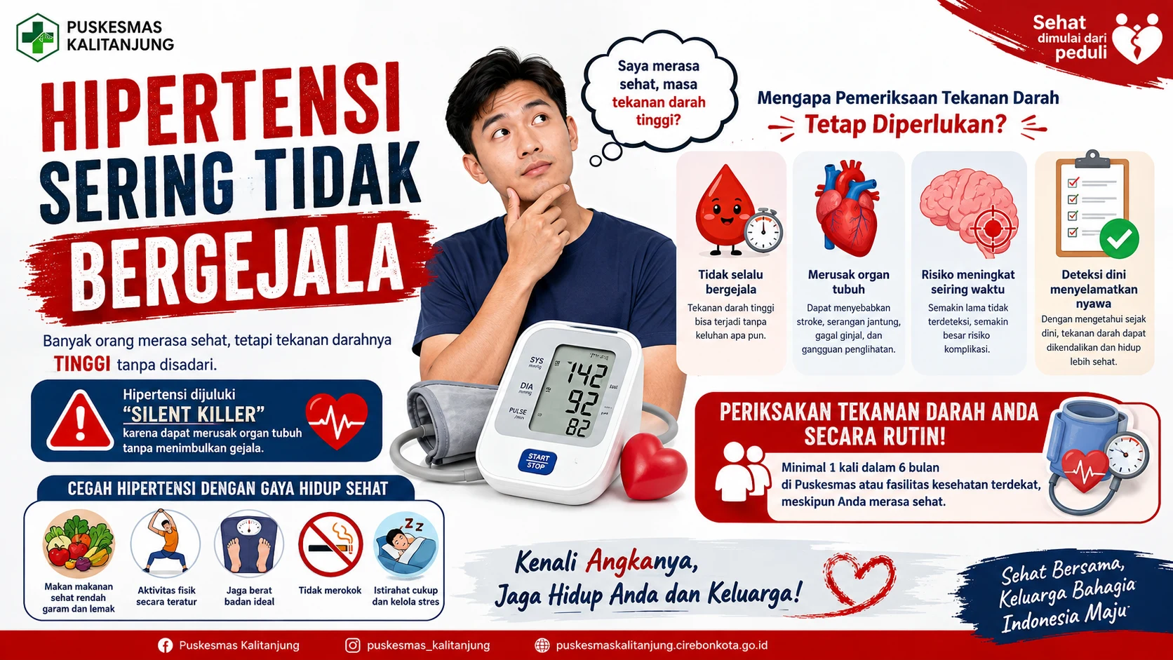 Hipertensi Sering Tidak Bergejala: Tetap Periksa Tekanan Darah