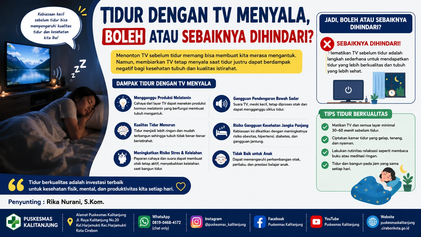 Tidur dengan TV Menyala, Boleh atau Sebaiknya Dihindari