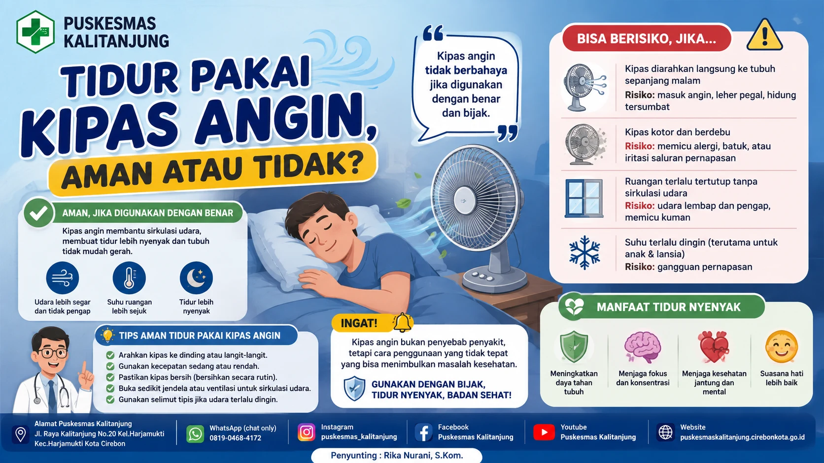 Tidur Pakai Kipas Angin, Aman atau Tidak