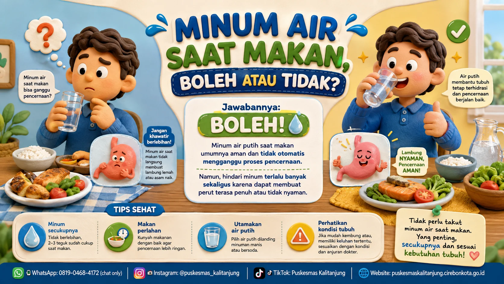 Minum Air Saat Makan, Boleh atau Tidak