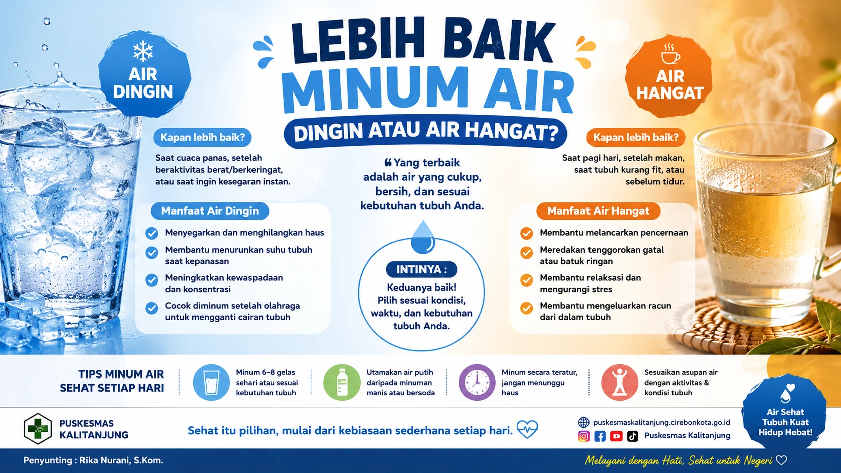 Lebih Baik Minum Air Dingin atau Air Hangat