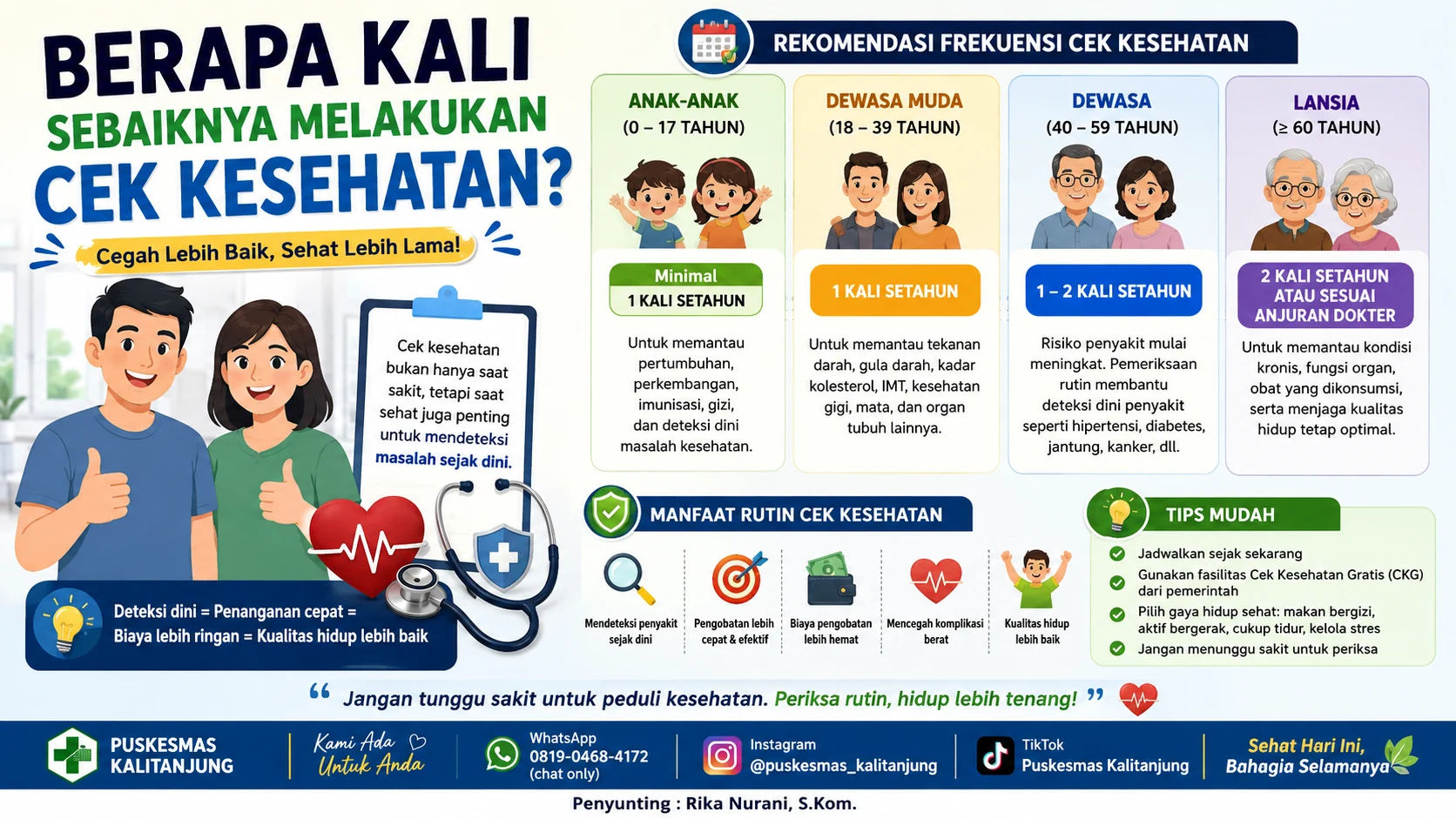 BERAPA KALI SEBAIKNYA MELAKUKAN CEK KESEHATAN