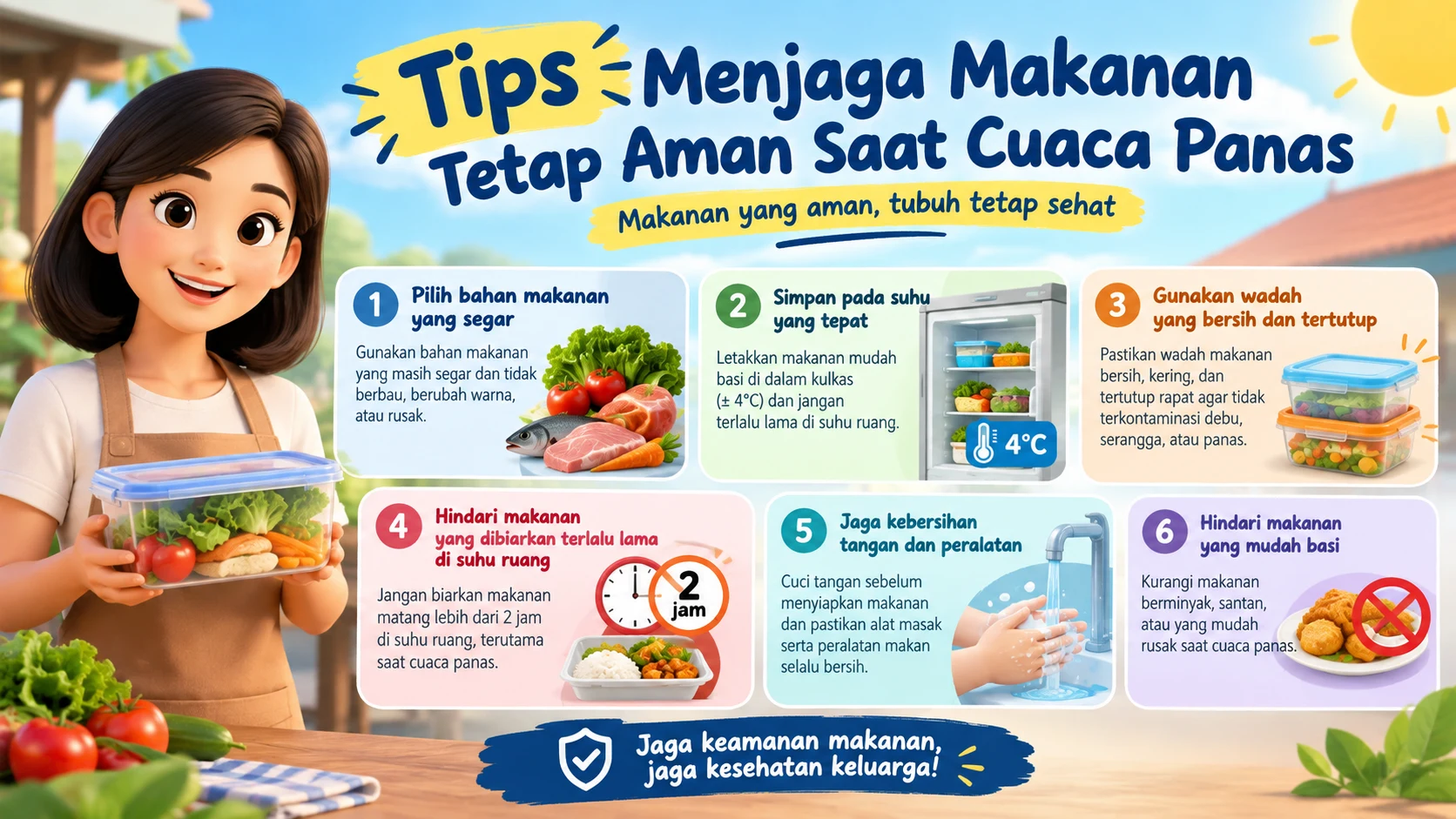 Tips Menjaga Makanan Tetap Aman Saat Cuaca Panas