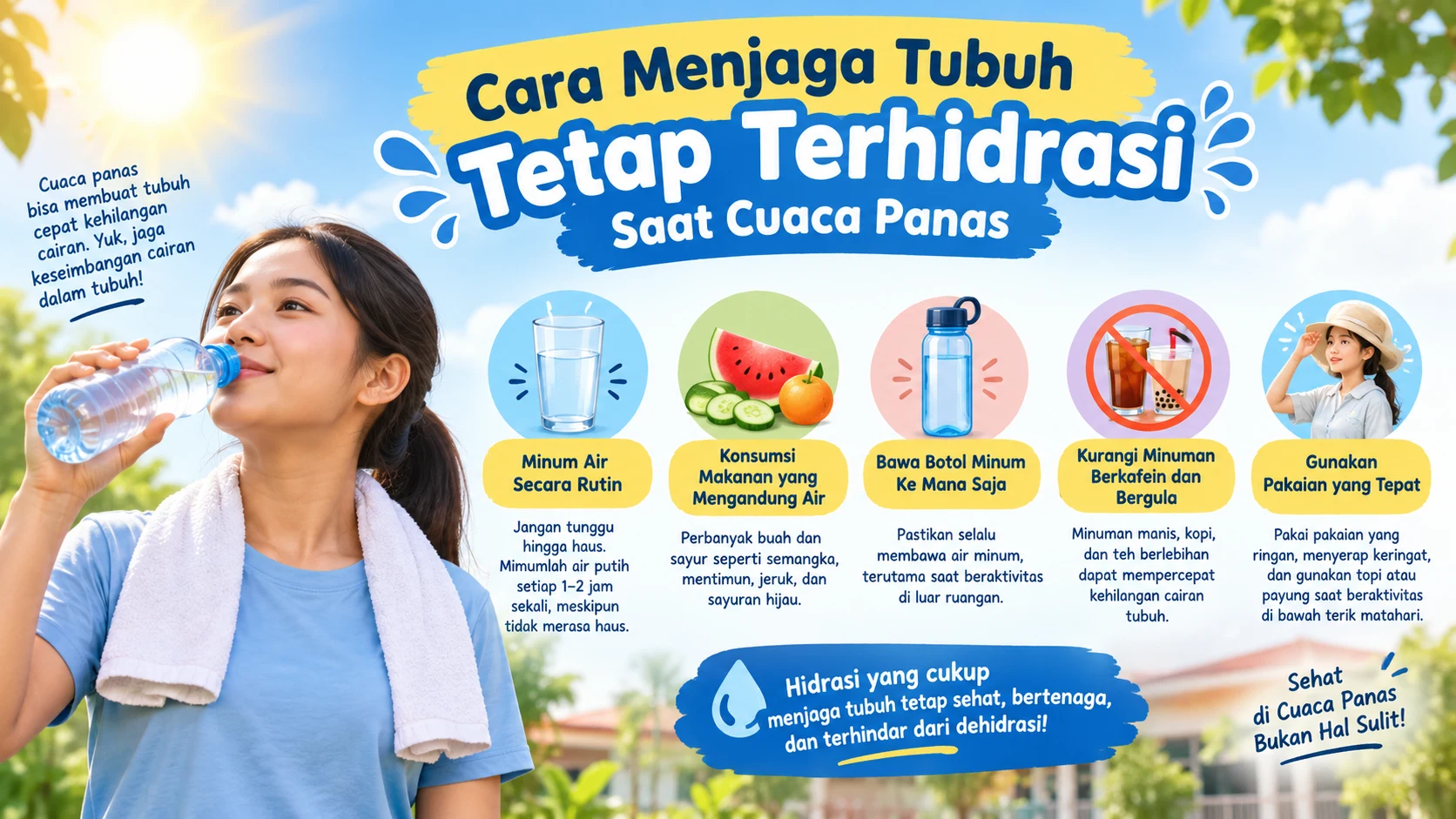 Cara Menjaga Tubuh Tetap Terhidrasi Saat Cuaca Panas