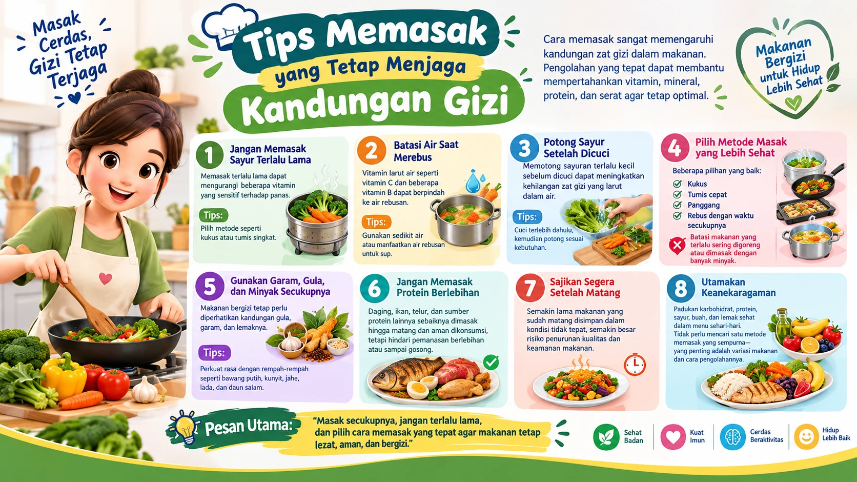 Tips Memasak yang Tetap Menjaga Kandungan Gizi