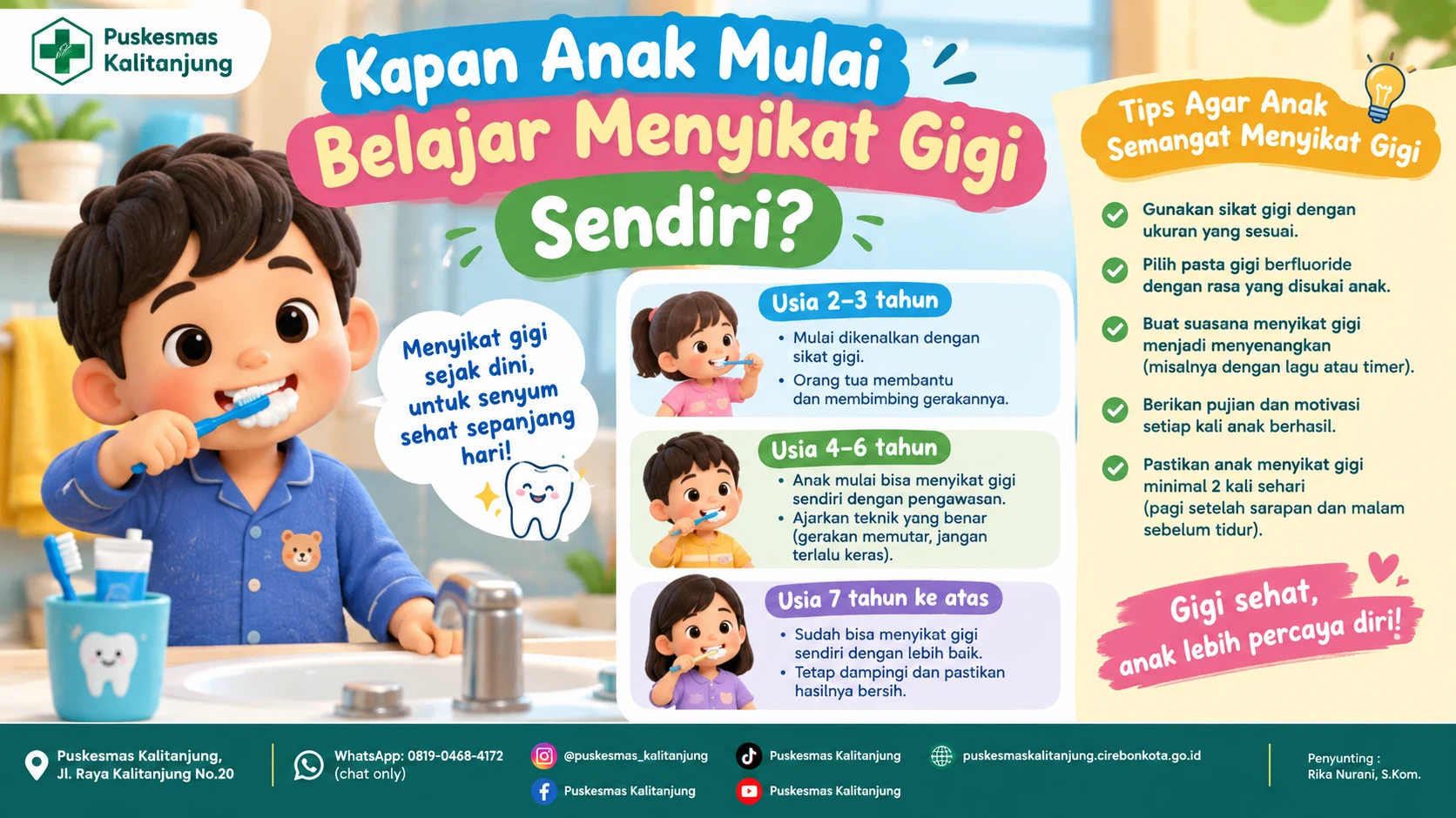Kapan Anak Mulai Belajar Menyikat Gigi Sendiri