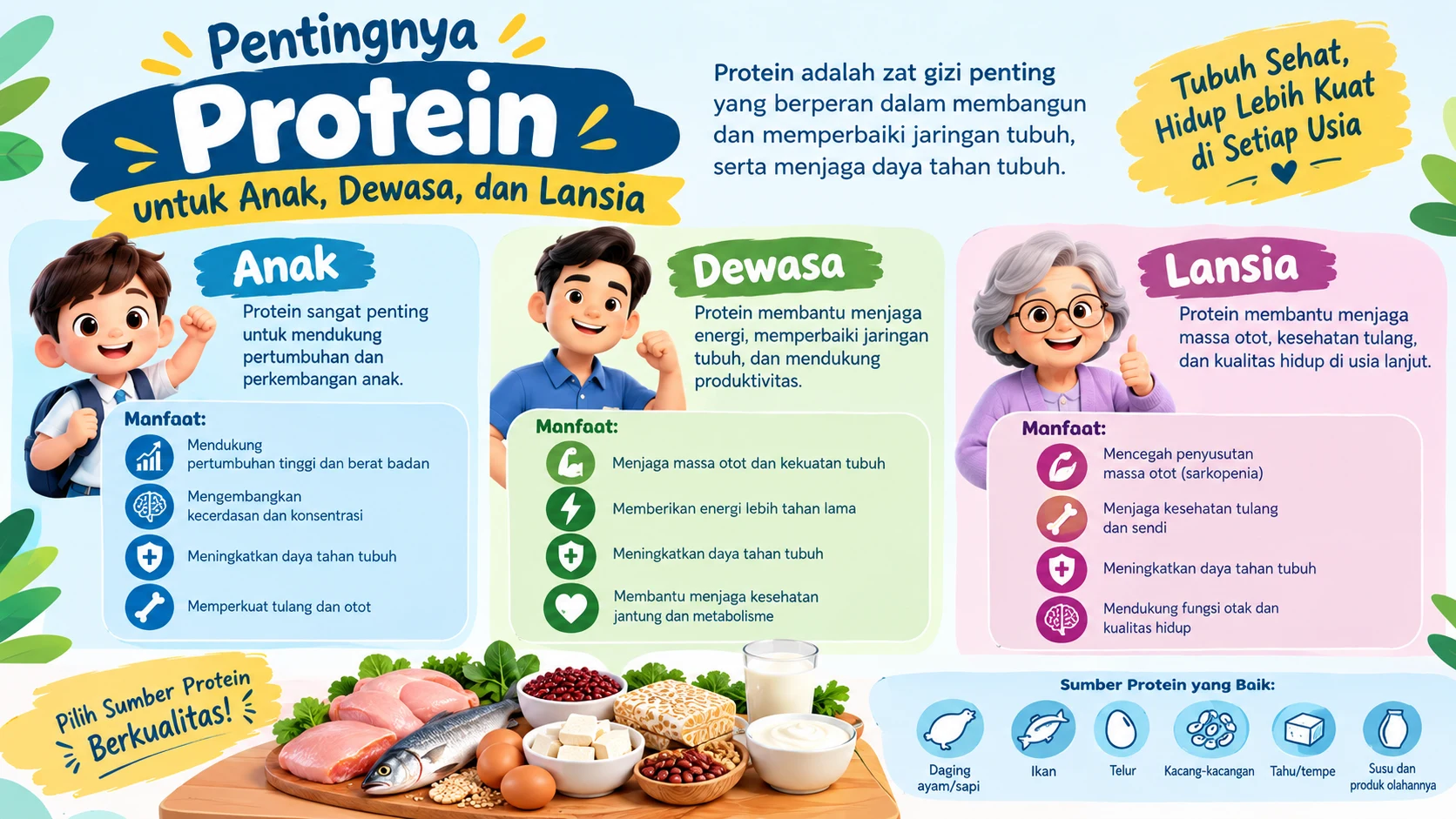 Pentingnya Protein untuk Anak, Dewasa, dan Lansia