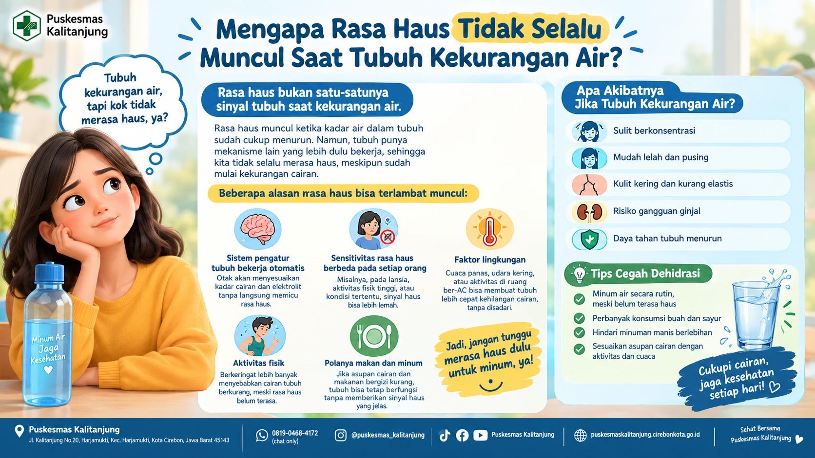 Mengapa Rasa Haus Tidak Selalu Muncul Saat Tubuh Kekurangan Air
