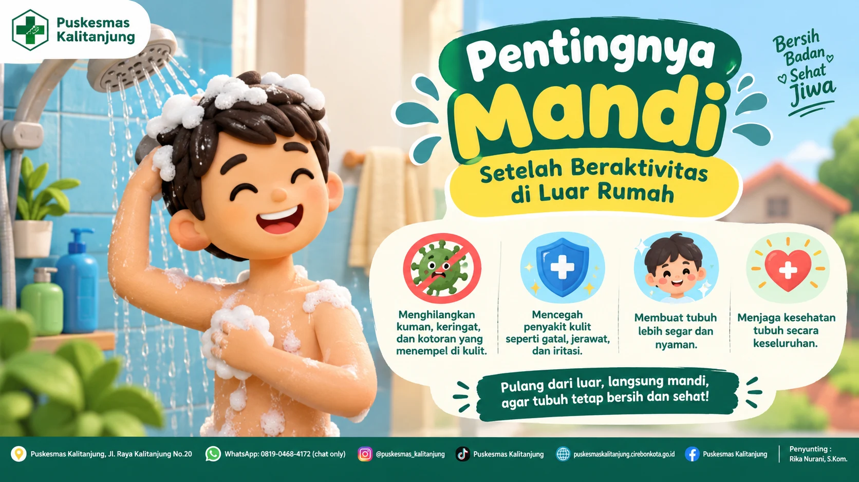 Pentingnya Mandi Setelah Beraktivitas di Luar Rumah