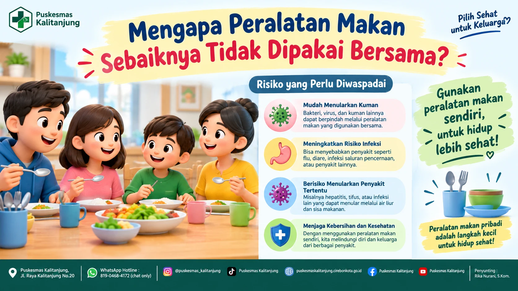 Mengapa Peralatan Makan Sebaiknya Tidak Dipakai Bersama