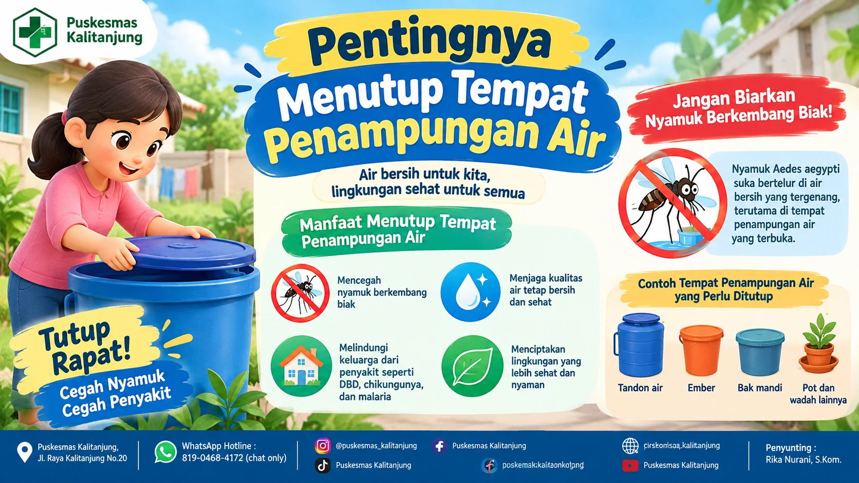 Pentingnya Menutup Tempat Penampungan Air untuk Mencegah DBD