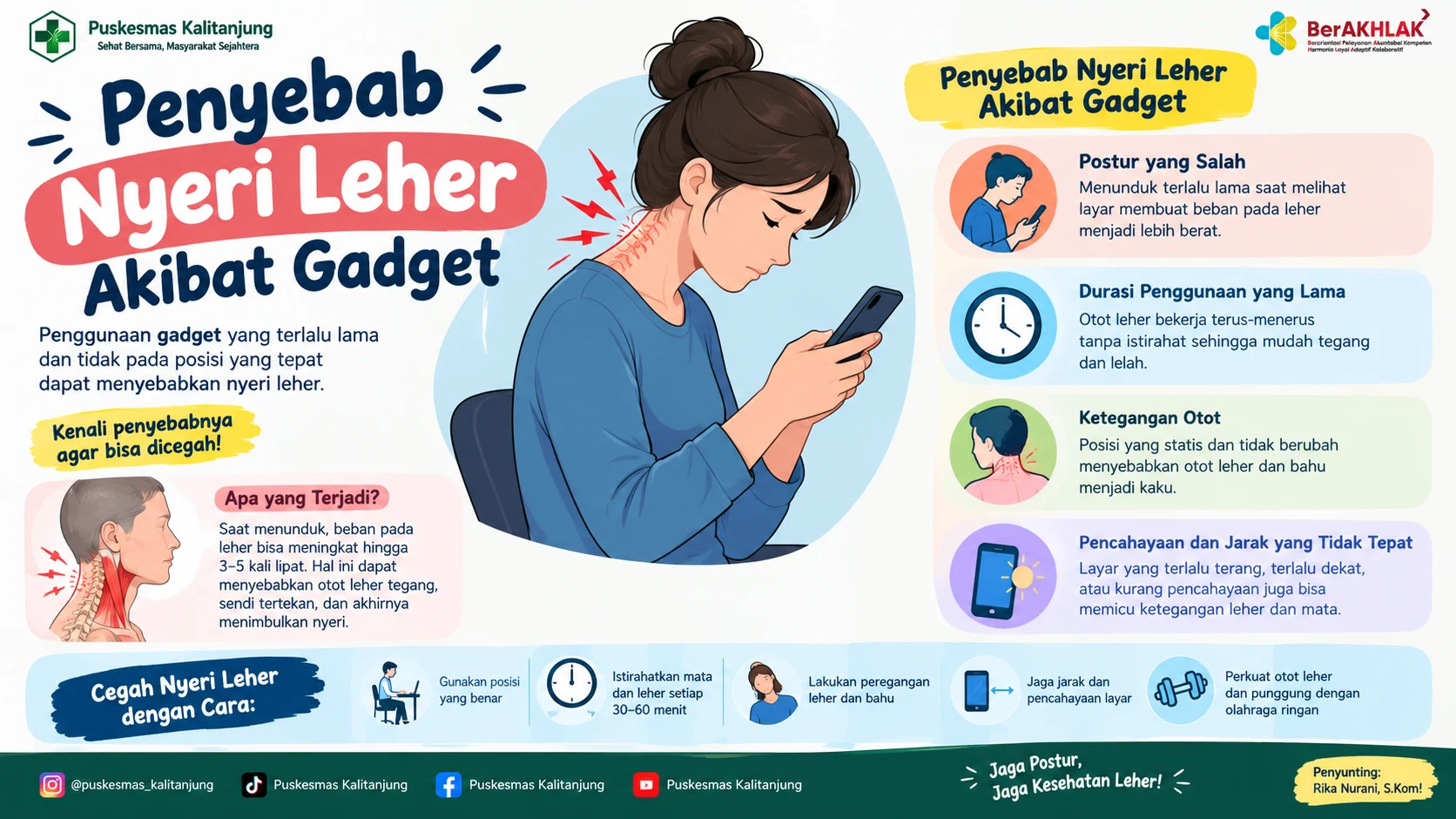 Penyebab Nyeri Leher Akibat Gadget dan Cara Mencegahnya
