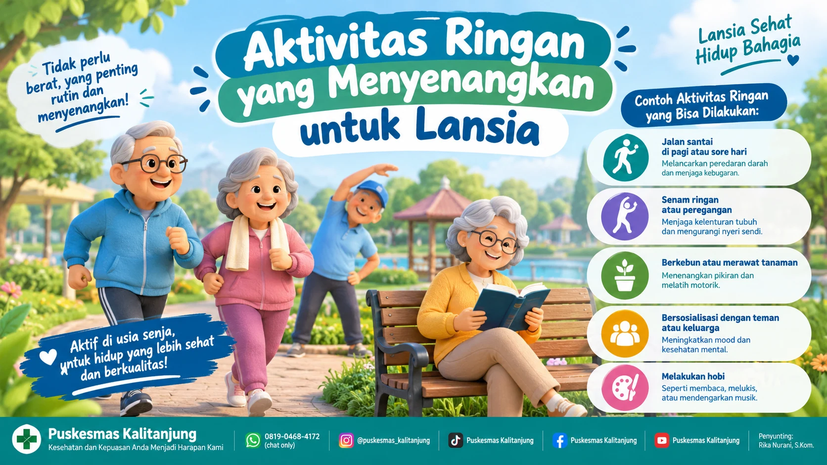 Aktivitas Ringan yang Menyenangkan untuk Lansia: Tetap Aktif, Sehat, dan Bahagia di Usia Senja