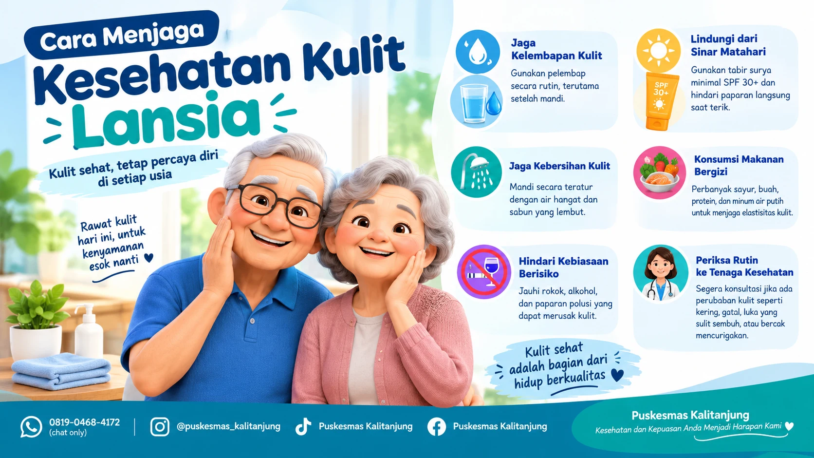 Cara Menjaga Kesehatan Kulit Lansia: Tetap Sehat, Lembap, dan Terawat di Usia Senja